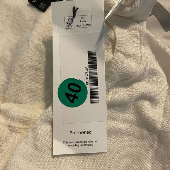 Theory Linen Mix Cardigan Sweater Light Weight Semi-Sheer Ivory - Picture 4 of 7